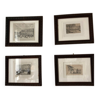 4 old wooden frames