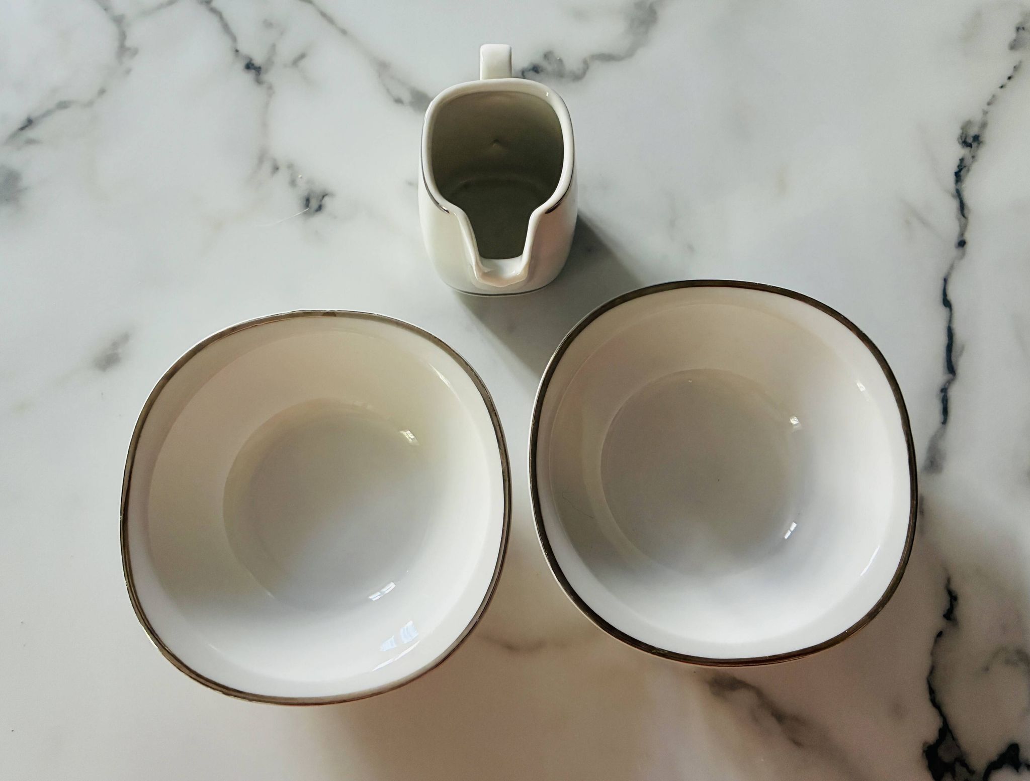 Small milk jug and porcelain bowls Schirnding Bavaria