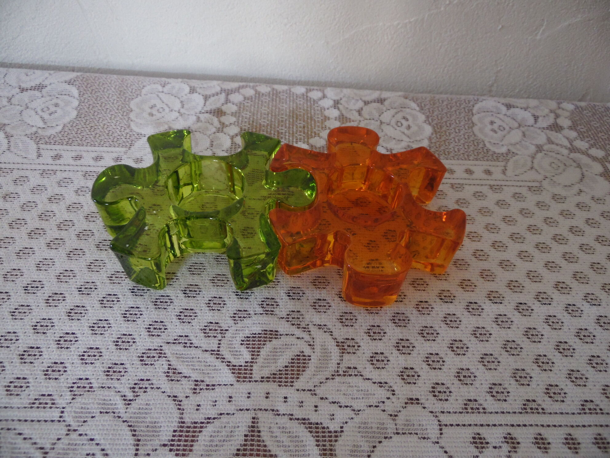 Candle holder shape puzzle piece