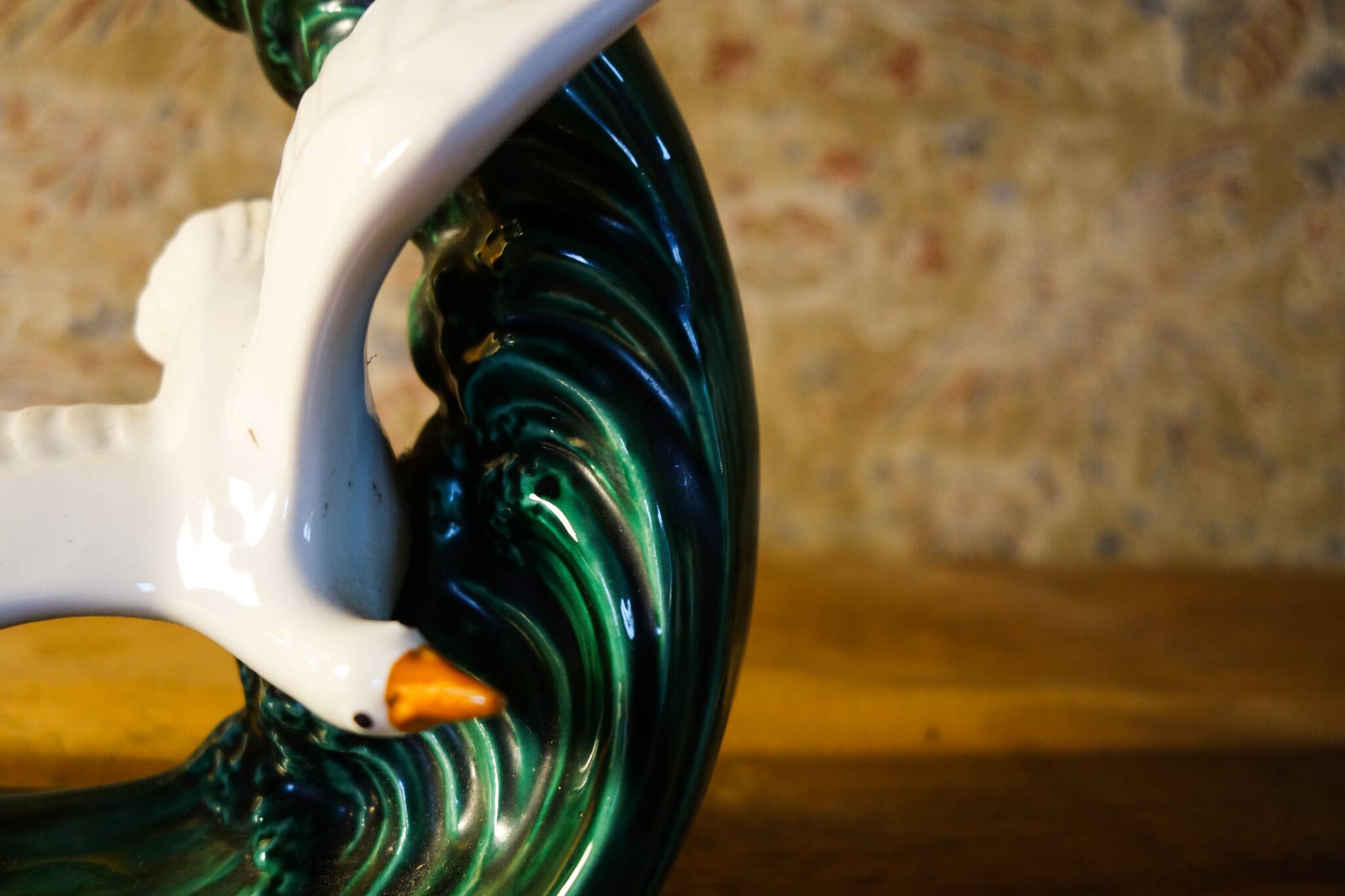 Barbotine candle holder from the 50s.