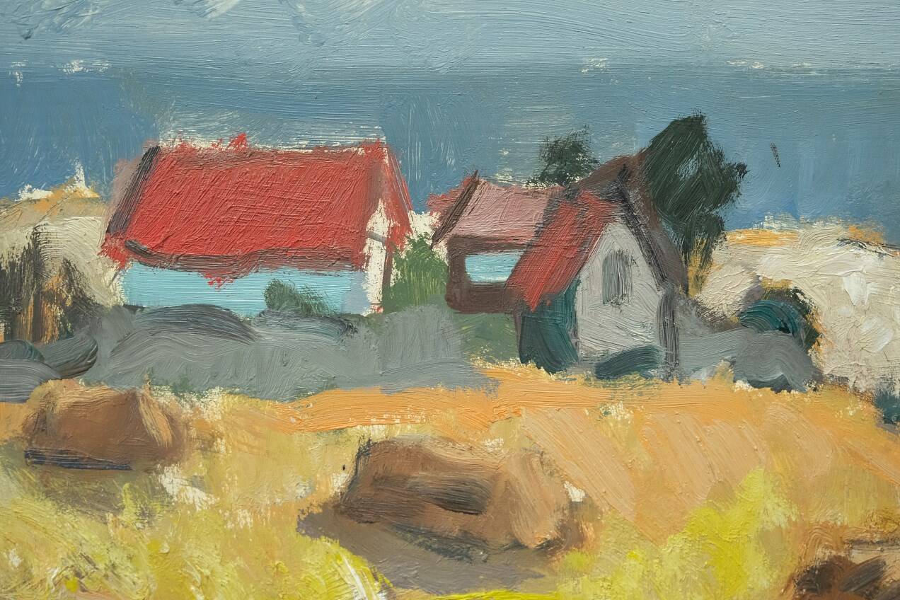 Gunnar Ekdahl,  Swedish Modern Landscape, Oil on Panel, 1960s, Framed