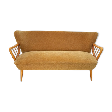 Sofa sofa Danish Scandinavian organic vintage 50/60s golden yellow