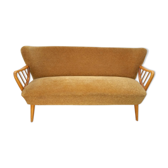 Sofa sofa Danish Scandinavian organic vintage 50/60s golden yellow