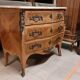 Louis XV style curved chest of drawers in rosewood 3 drawers and marble top
