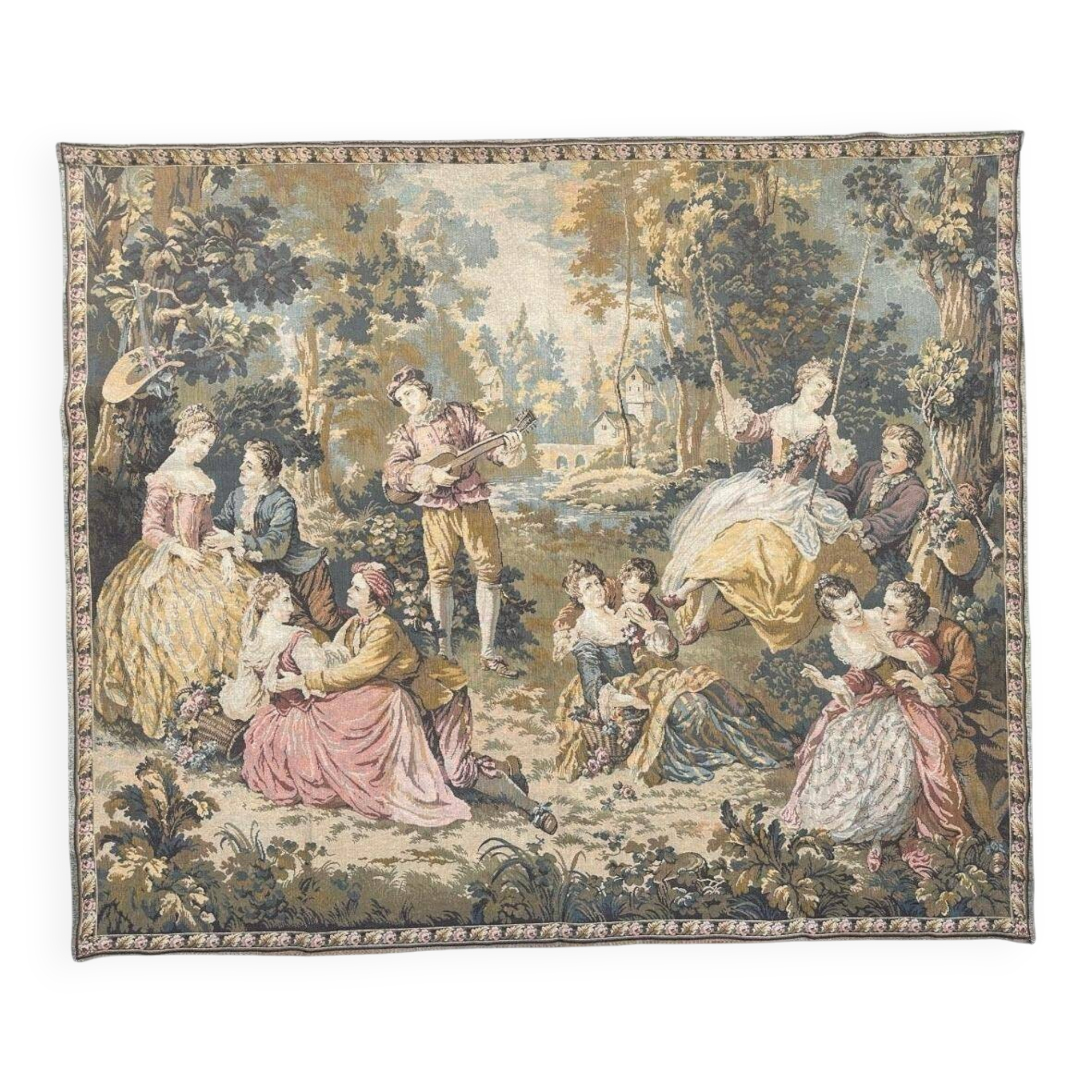Vintage French Aubusson style jacquard tapestry