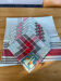 140x140 tablecloth and 6 checked napkins