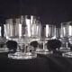 Set of 10 Art Deco crystal footed bowls.