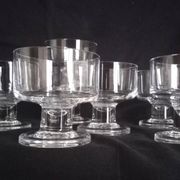 Set of 10 Art Deco crystal footed bowls.