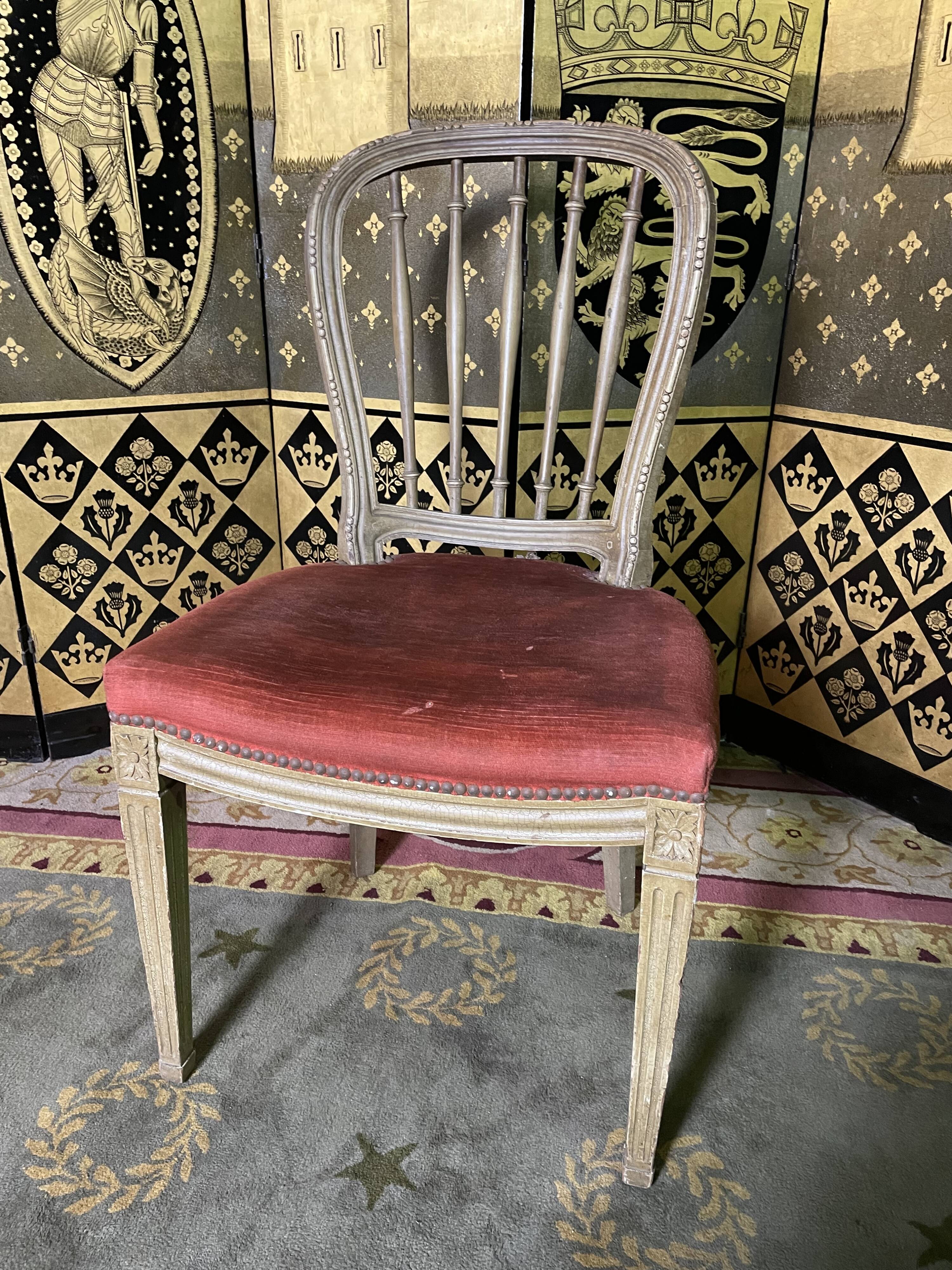 Suite of 8 chairs bars style Louis XVI 1950