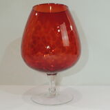 Red glass vase/cup/Italy/vintage/XXL size
