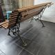Old cast iron garden bench with oak slats
