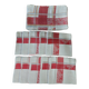 Antique red and white damask thread tablecloth ten napkins 150 X 190 cm