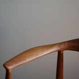 Hans J. Wegner, Teak and leather armchair, model "The Chair" JH501, 1950s