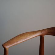 Hans J. Wegner, Teak and leather armchair, model "The Chair" JH501, 1950s