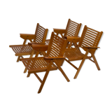 Vintage set of four Rex Plywood folding chairs by Niko Kralj design 1950