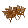 Vintage set of four Rex Plywood folding chairs by Niko Kralj design 1950