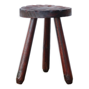 Tabouret tripode en bois, années