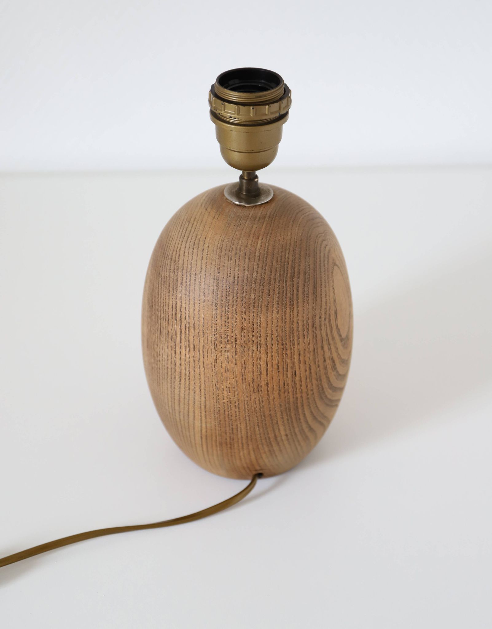 Table lamp, Mid-Century carved wood base, and Jungle Floral lampshade