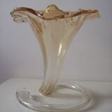 Murano blown glass corolla vase
