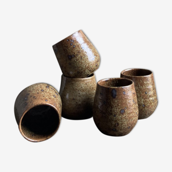 5 pyrite stoneware mugs