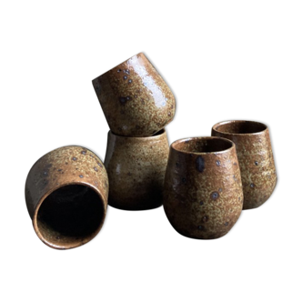 5 pyrite stoneware mugs