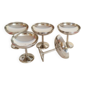 Set of 5 ice cream cups on a stand, in 18/10 stainless steel. (ref 5)
