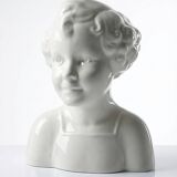 Very rare large faience bust from Sarreguemines, antique Art Deco.