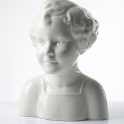 Very rare large faience bust from Sarreguemines, antique Art Deco.