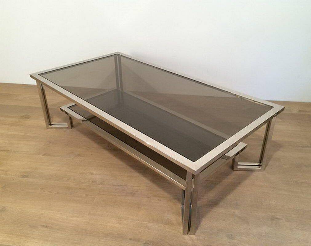 Chrome designer coffee table