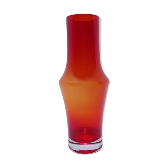 Vase en verre rouge orangé Tamara Aladin pour Riihimaki