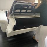 3 seater convertible leather sofa