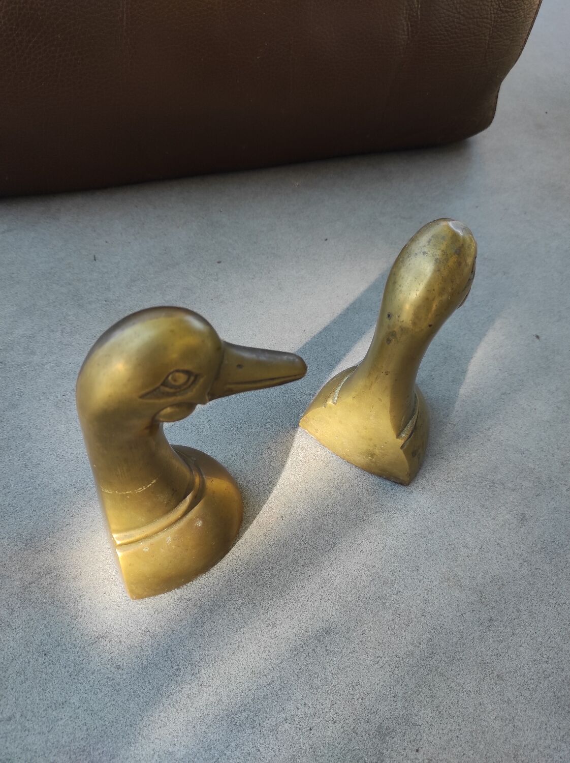Paire de canards en laiton serre-livres