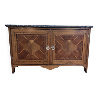 Louis XVI period low buffet in marquetry