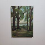 Painting old landscape painting 1948 signed M.Bordat