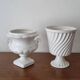 Cache-pot vase Médicis vintage ancien faïence blanche