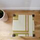 Wooden stool. Vintage stool. woven stool
