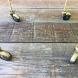 Vintage side table in brass and smoked glass, 1960