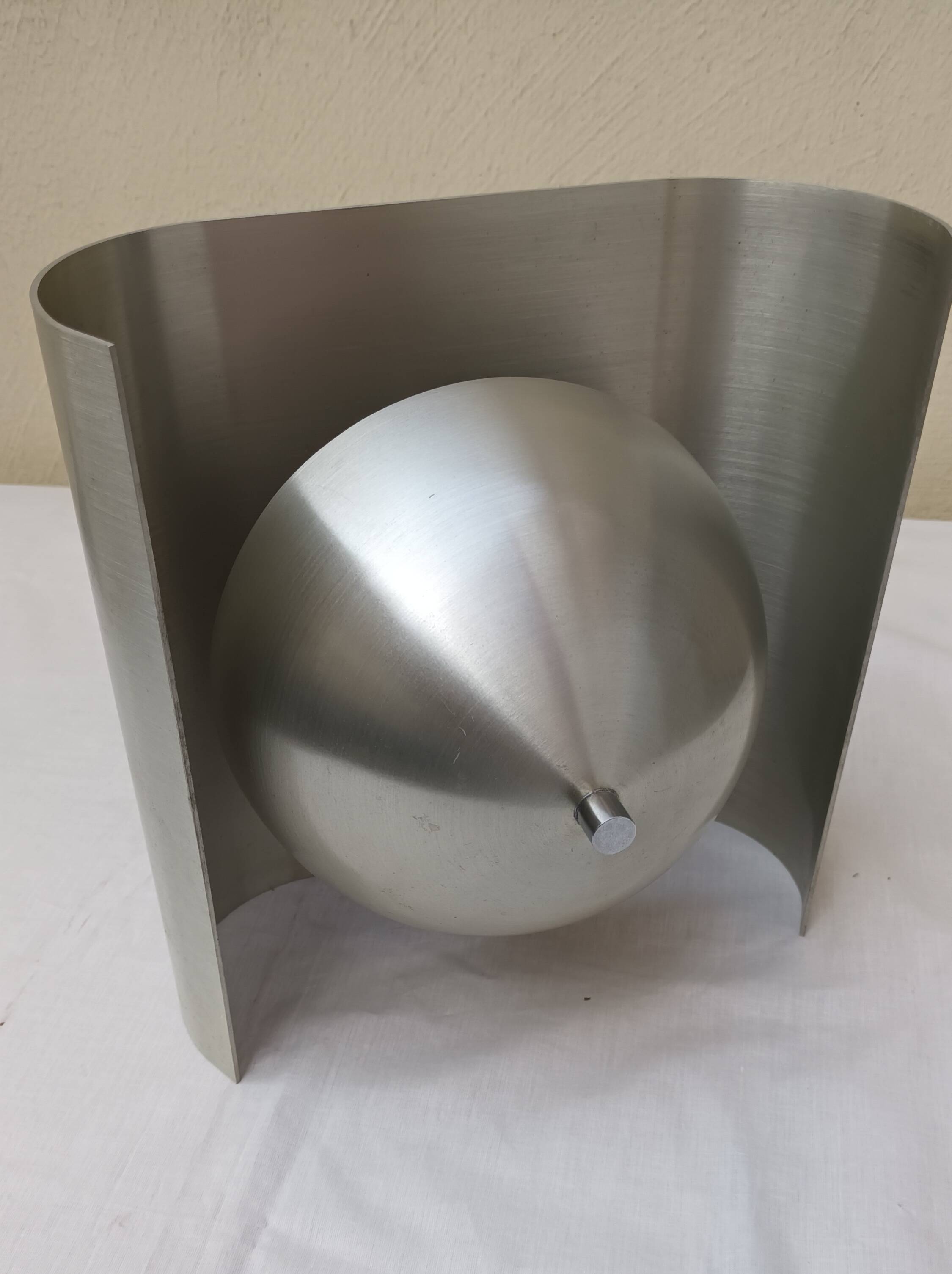 Space Age wall light in brushed aluminium from the 1970s.