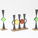 Wrought iron candle holders by Erik Hoglund & Pierre Forsell  for Bo Svensk, Sweden 1950s.