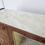 Mid-century 1960s mahogany showcase with glass top