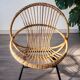 Fauteuil corbeille en rotin et acier, année 70