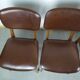 Suite de 6 chaise bois skaï marron brus vintage année 50 - 60