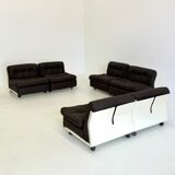 Ensemble canapé/fauteuil modulable Amanta de Mario Bellini pour C&B Italia, coloris marron foncé