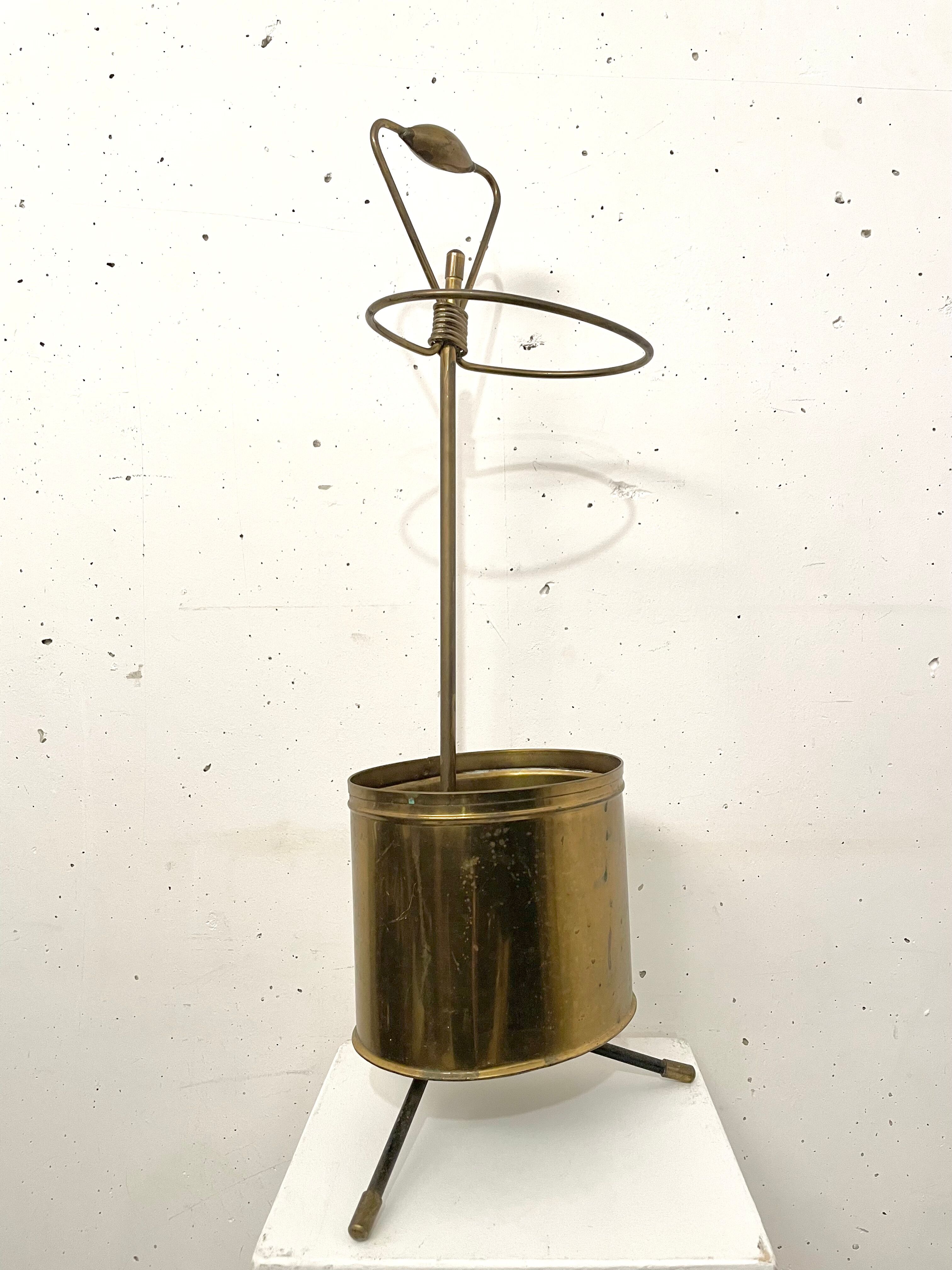 Brass umbrella stand, Matégot, 1960