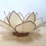 Mother-of-pearl and brass candlestick