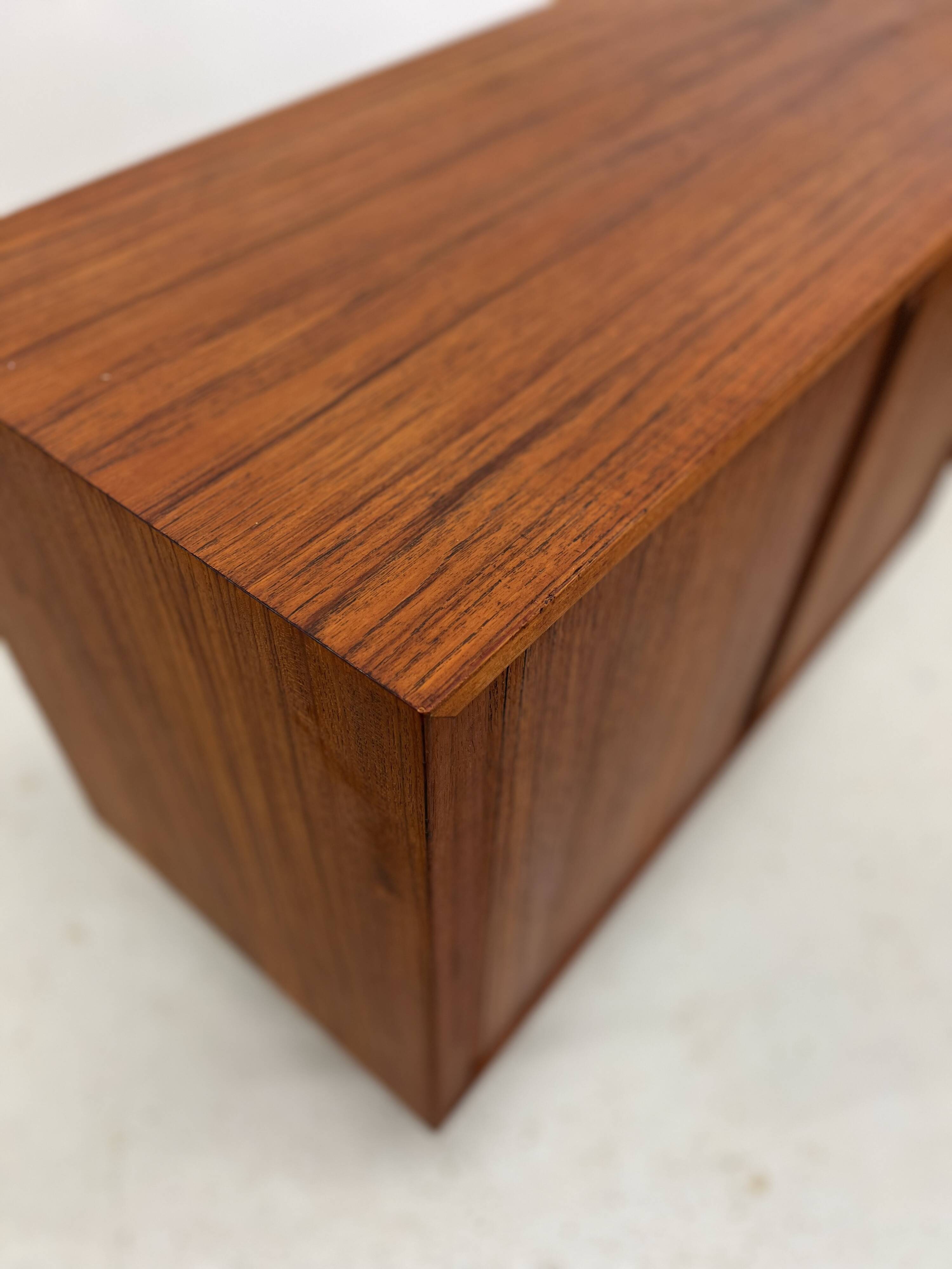 Kai Kristiansen Teak Tambour Door LP Record Cabinet, 1960s.