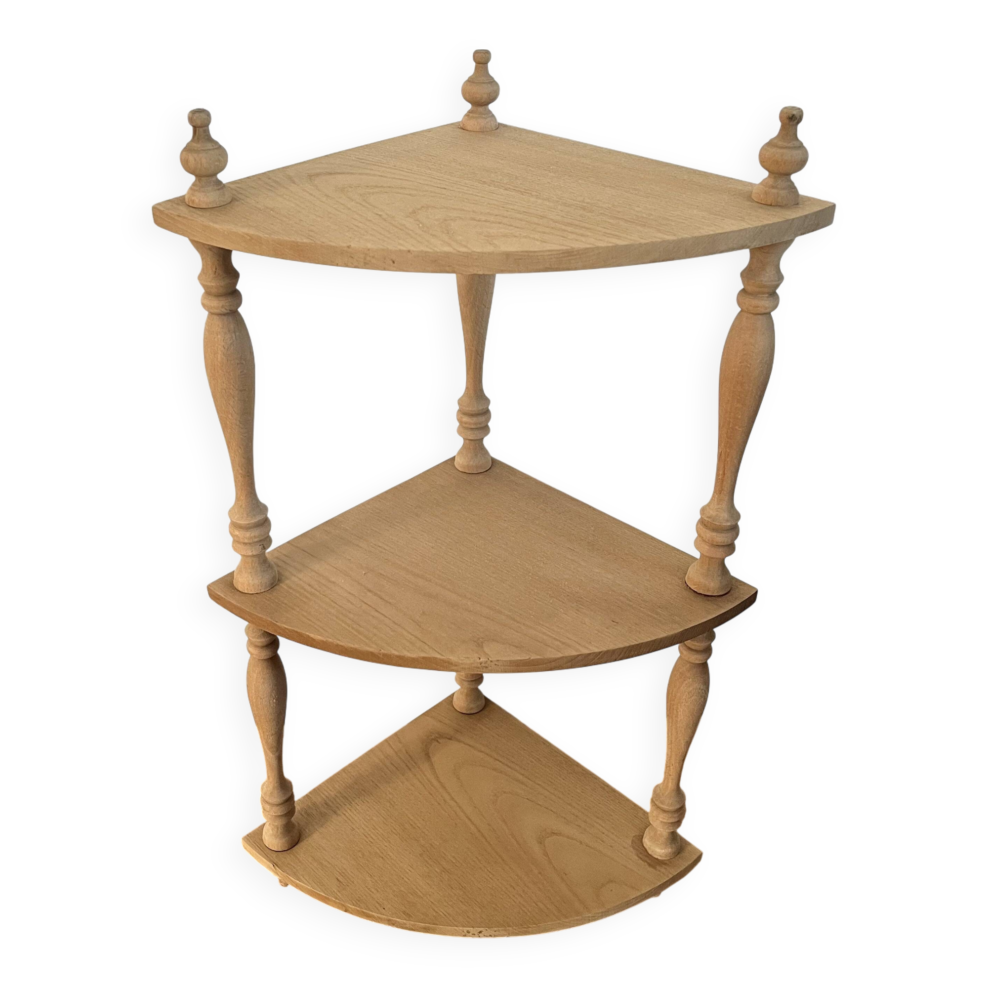 Raw wood corner shelf