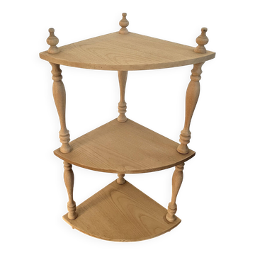 Raw wood corner shelf