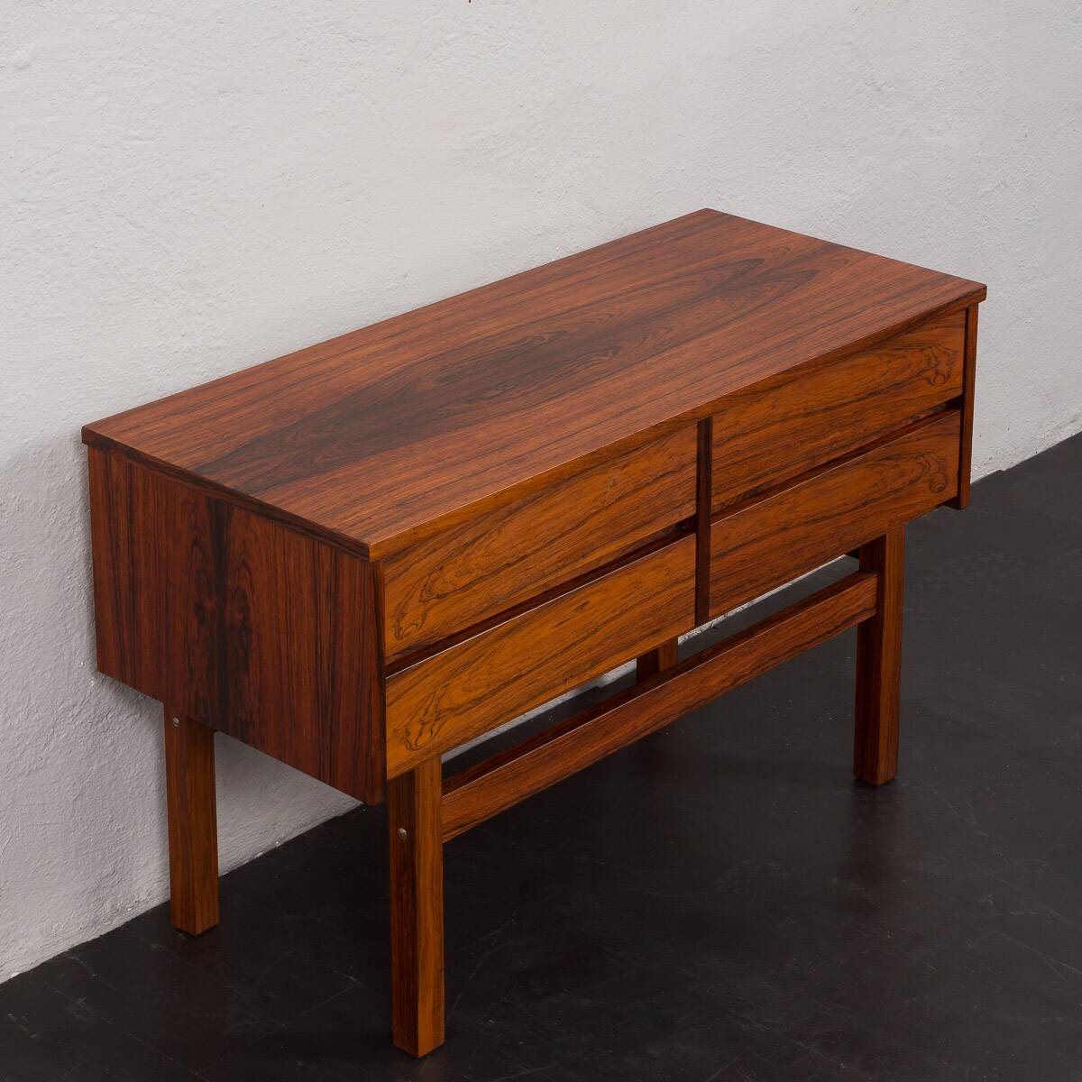 Scandinavian mid-century rosewood mirror with console, Denmark, 1960s