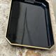Japanese tray in black and gold lacquered wood